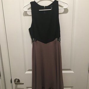 Black and Taupe Forever 21 Dress with Cutouts